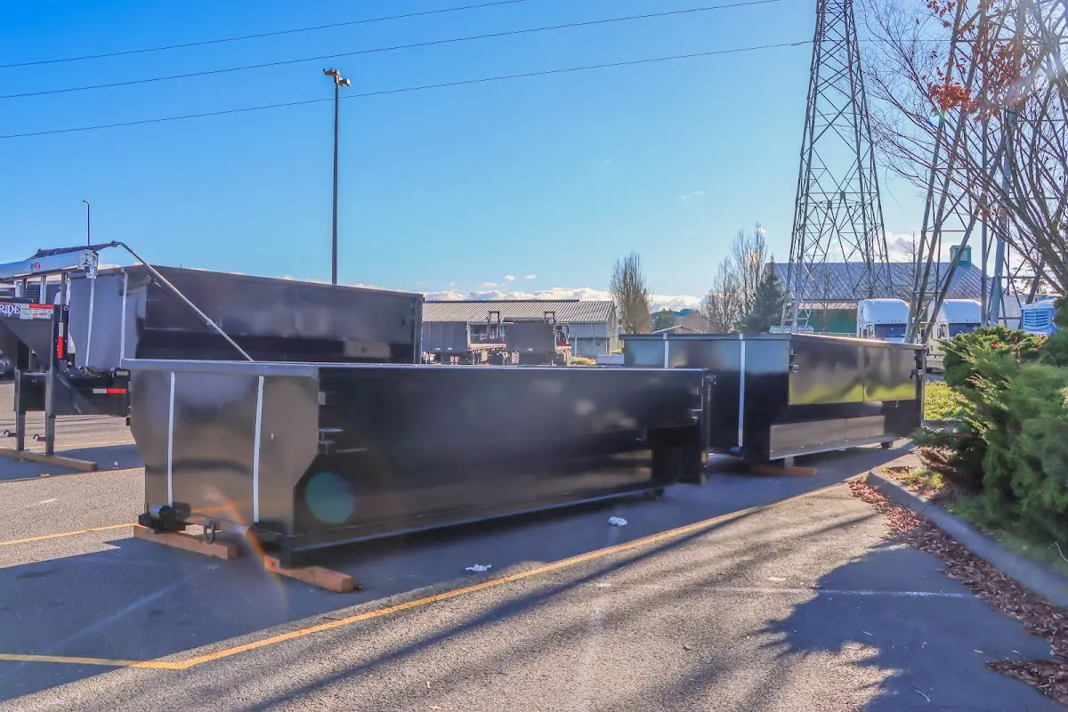 Roll-off dumpster ready for waste disposal at job site for 8 Yard Dumpster Rental in Grants